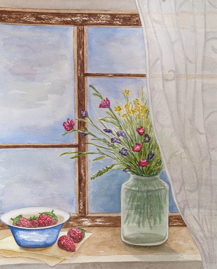 Flowers and Strawberries